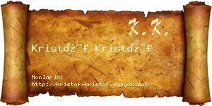 Kristóf Kristóf névjegykártya