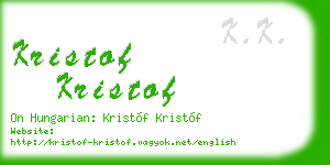 kristof kristof business card
